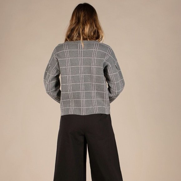 Grey Windowpane Sweater - Picture 8 of 10